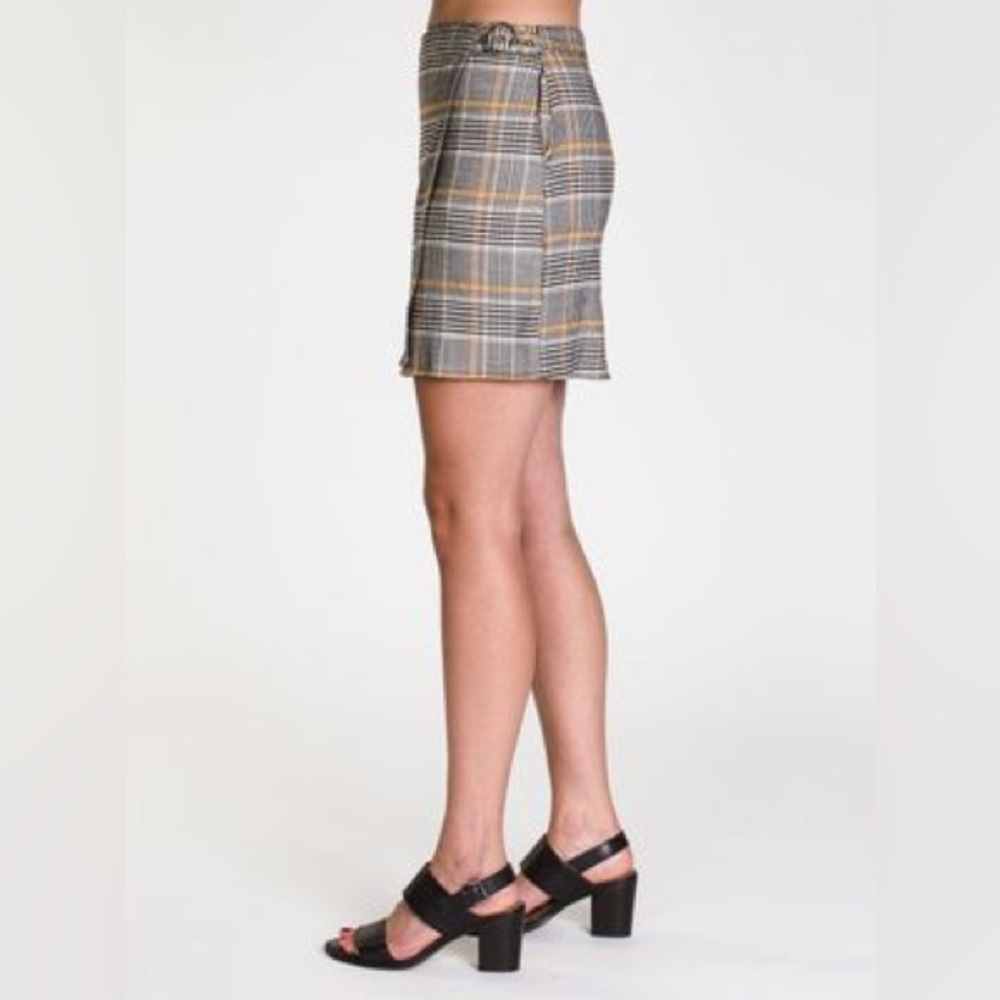 Harlow Lena Check Wrap Front Overlay Min Skirt Size S - Picture 4 of 16